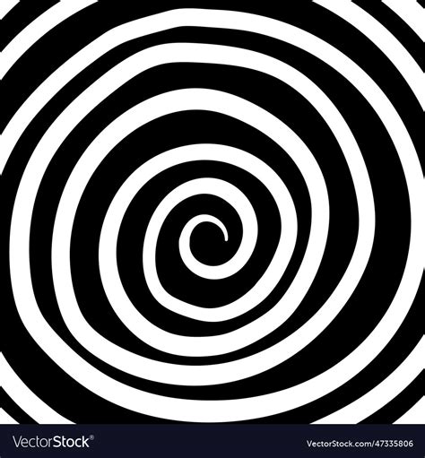 Swirl hypnotic black and white spiral monochrome Vector Image