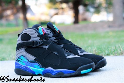 Here's Our Look At The Air Jordan 8 "Aqua" Retro — Sneaker Shouts