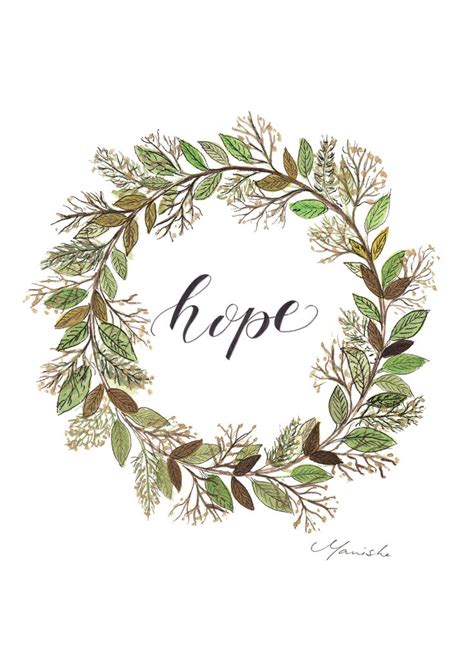 Hope Calligraphy, Hope Nursery wall decor, Art prints decor, watercolor ...