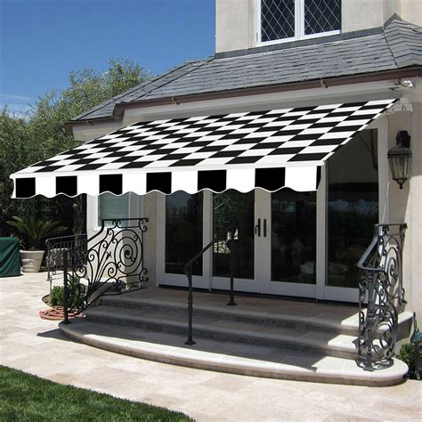 MCombo 13'x8' Manual Retractable Patio Awning Sunshade Shelter Window Door Awning Commercial ...