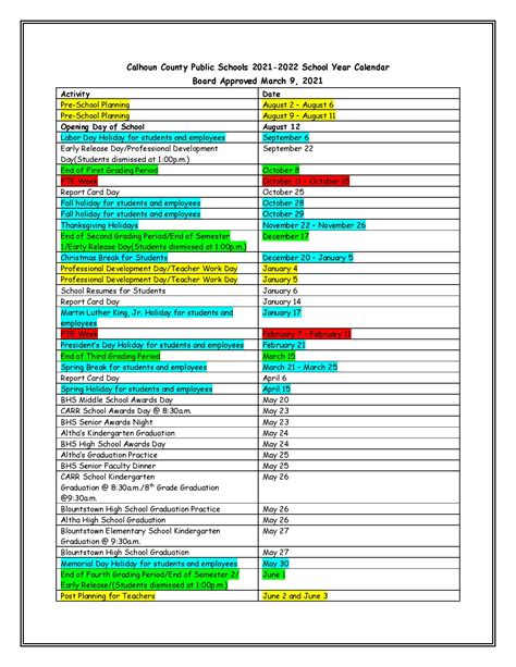 Calhoun County Isd Calendar - Tomi Agnesse