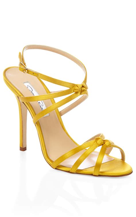 Oscar de la renta Yellow Hudson Strappy Heel in Yellow | Lyst