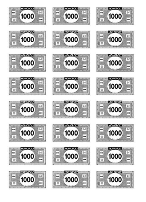 Printable Monopoly Money - Printable Word Searches