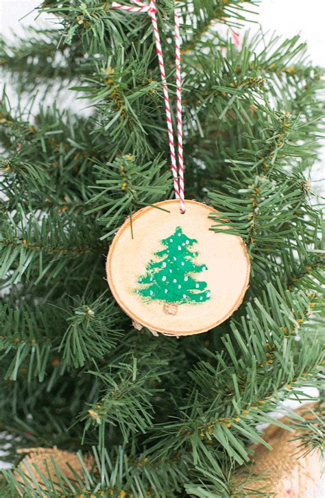 Rustic Wood Painted Christmas Ornaments - Domestically Speaking