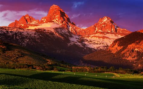 USA, Wyoming, Grand Teton National Park, summer sunset scenery wallpaper | nature and landscape ...