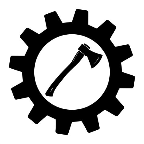 Ax in gear icon stock illustration simple design. Silhouette of an ax 25756223 Vector Art at ...