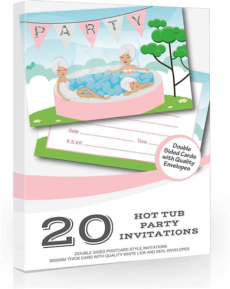 20 x Girls Hot Tub Party Invitations from Olivia Samuel – Ready to Write with Envelopes – TopToy