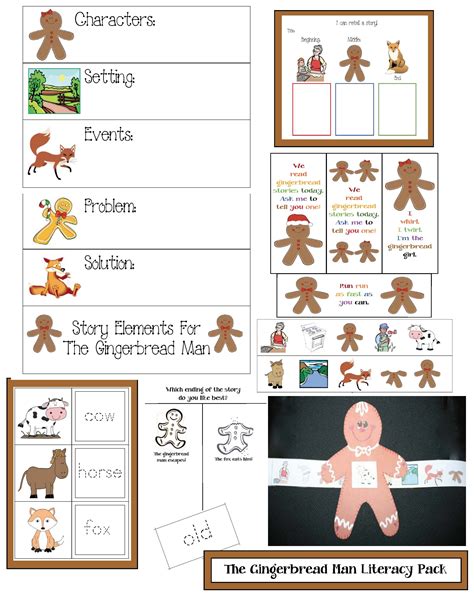 Gingerbread Man Characters Printables