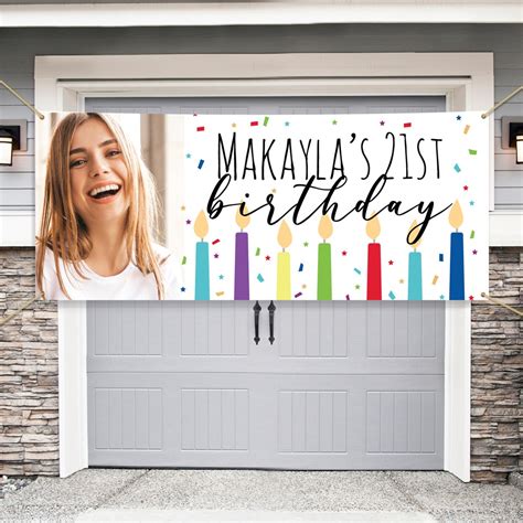 Personalized Birthday Photo Banner with Confetti Design