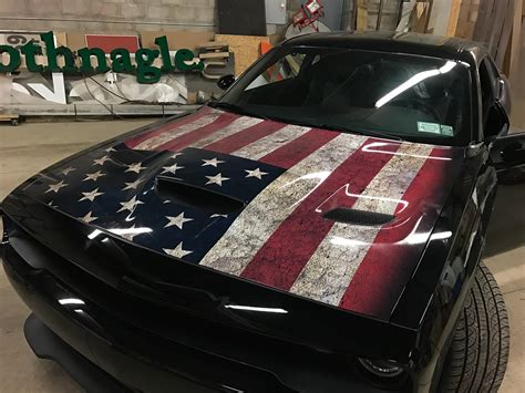 2017 Distressed American Flag Hellcat Hood Wrap on Behance