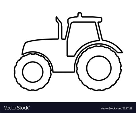 Tractor silhouette on a white background Vector Image