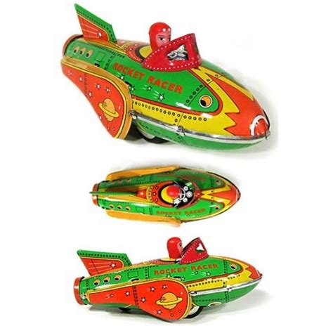 Rocket Racer Tin Toy : Retro Science Fiction - Friction Car