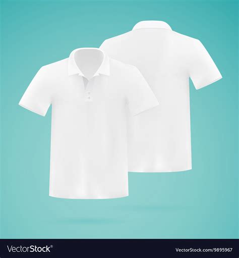 Mens white polo shirt template realistic Vector Image