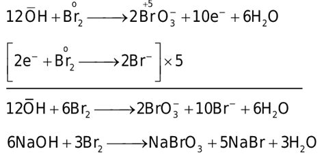 24. Br2+NaOH –> NaBrO3+NaBr+H2O (Basic medium) Balance the equation in ...