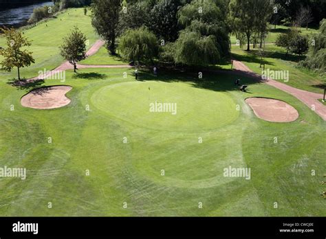 Aerial view of golf course Stock Photo - Alamy