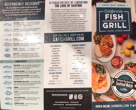 Online Menu of California Fish Grill Restaurant, Riverside, California ...