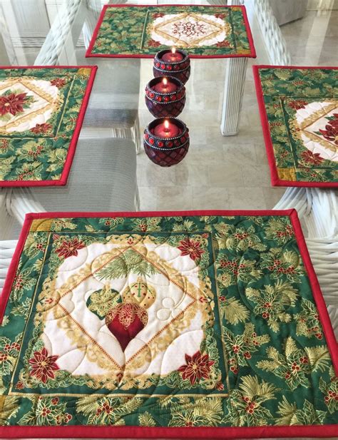 Quilted Placemats Christmas Placemats Holiday Decor Table - Etsy