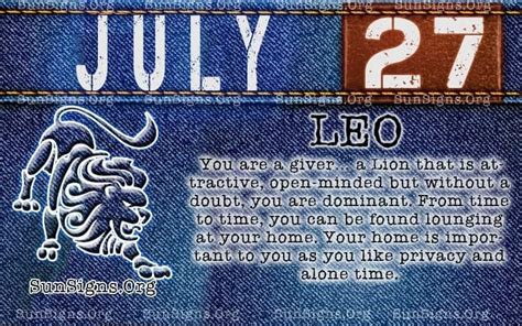 July 27 Zodiac Horoscope Birthday Personality - SunSigns.Org