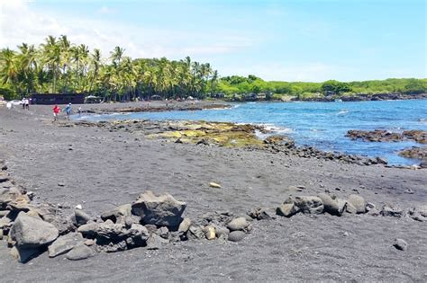 Punaluu black sand beach is THE turtle beach of the Big Island! 🐢🌴 Hawaii travel blog ...