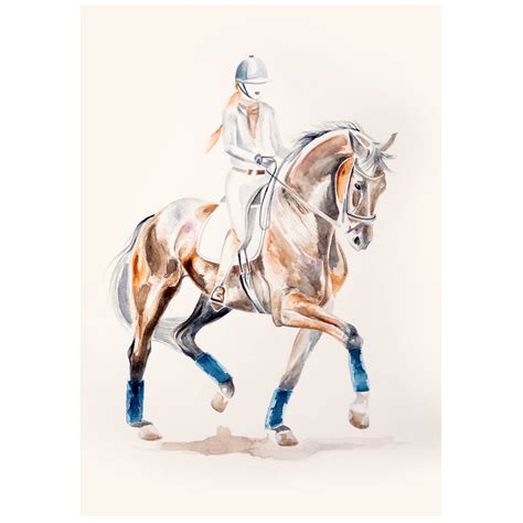 Dressage Horse And Rider Art Print Equestrian Gifts By Caroline Towning Art | Horse Art ...