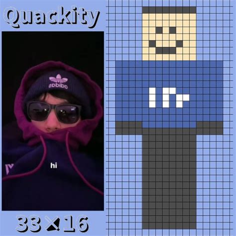 Quackity Skin X Minecraft Face Minecraft Skins Pixel Art Painting | The ...