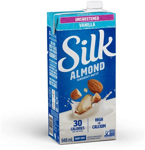 SILK Unsweetened Vanilla Almond Milk - 12 Pack - 946ml - Plant-Based ...