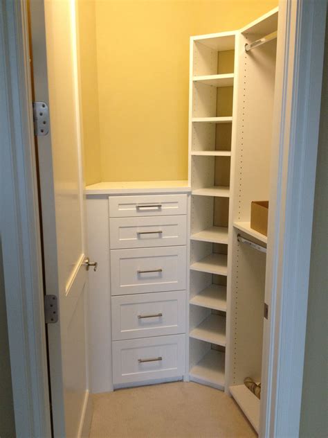 Check out the built in drawers and a counter top in this smaller closets. Come and see more ...