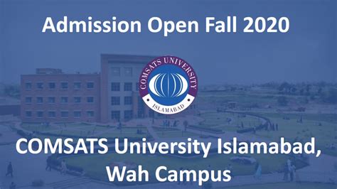 [Admissions Open Fall 2020] COMSATS University Islamabad, Wah Campus - Jaamiah.com