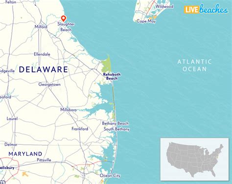 Map of Slaughter Beach, Delaware - Live Beaches