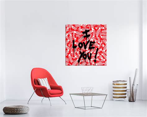 I love you Graffiti canvas wall art Street art print Urban art | Etsy