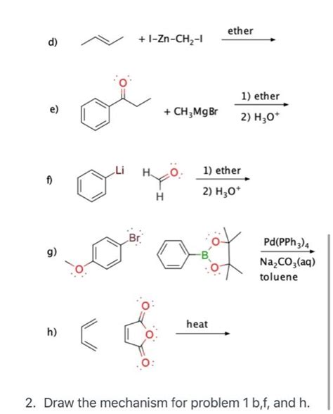 Solved 1. Draw the product of the following reactions: ether | Chegg.com