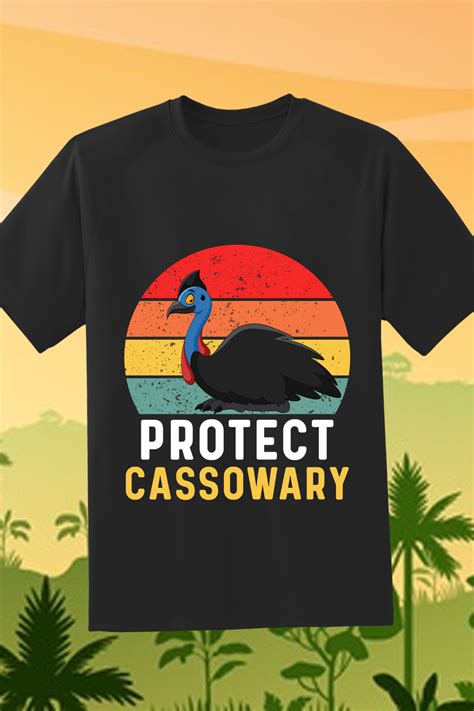 Protect Cassowary: Vintage Retro Sunset Australian Animal Bird Gifts For Cassowary Lovers ...