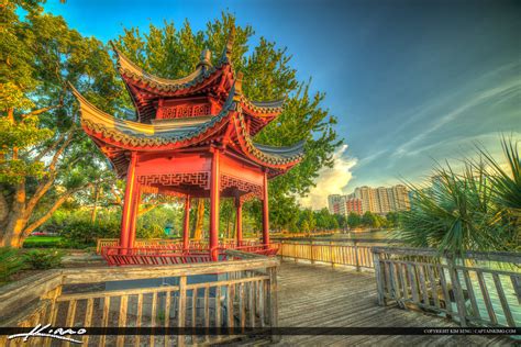 Orlando City Downtown Lake Eola Park Red Pagoda | HDR Photography by ...