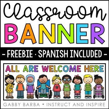 All Are Welcome Banner | Welcome banner, Banner, Chevron classroom