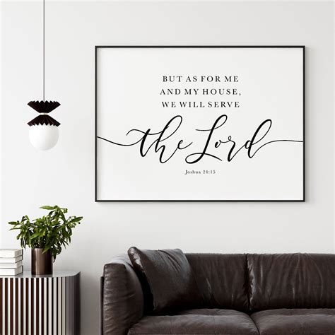 Horizontal Bible Verse Wall Art Joshua 24:15 But As For Me And | Etsy