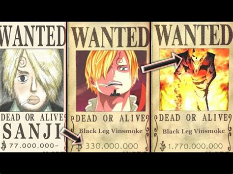 Sanji's Evolution Bounties From The Start Until The End Of One Piece - One piece chapter 913 ...