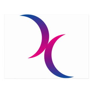 Bisexual moon symbol post card