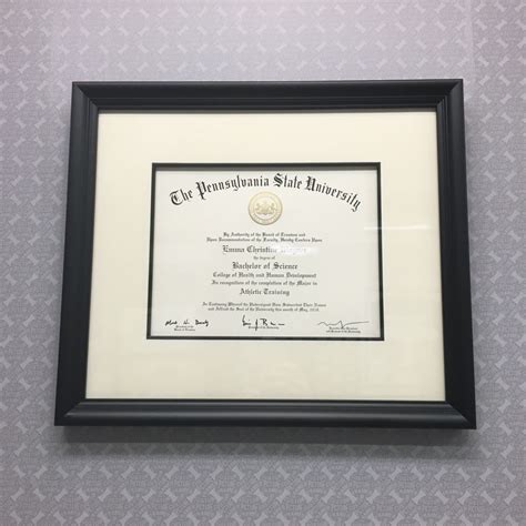 Diploma in our Classic Matte Black Frame/Fillet Combo | Custom Picture ...