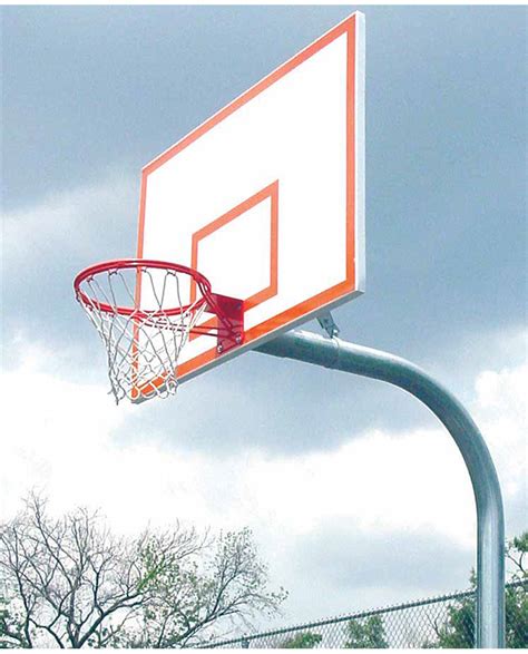 Heavy-Duty Outdoor Gooseneck Basketball System - 72" Steel Backboard ...