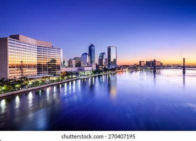 Jacksonville Florida Usa Downtown Skyline On Stock Photo 270407195 ...