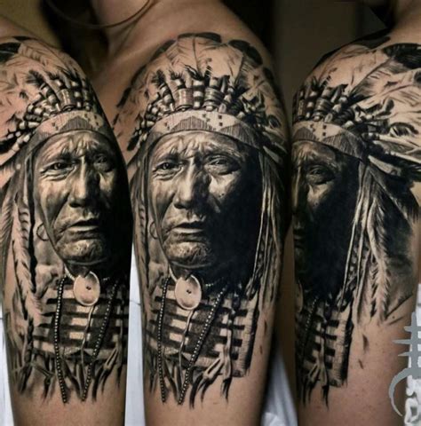 Native American Chief Tattoo - InkStyleMag | Native american chief tattoo, Native tattoos ...