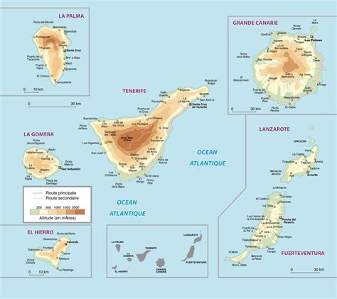 Iles des Canaries carte du monde » Voyage - Carte - Plan