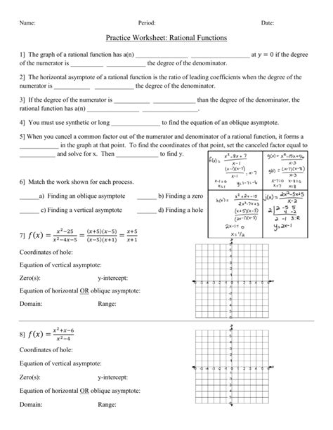 practice graphing rational functions