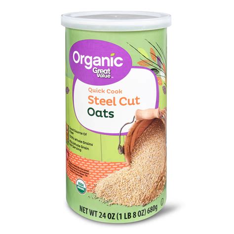 Great Value, Quick Cook Steel Cut Oats, Organic, 24 oz - Walmart.com