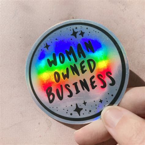 Woman Owned Business Holographic Sticker Artist Sticker | Etsy