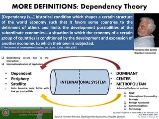 Report Prebisch Frank dependency theory | PPT