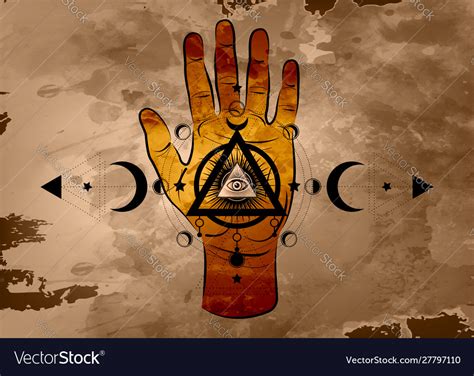 Third eye hand esoteric spiritual sacred icon Vector Image