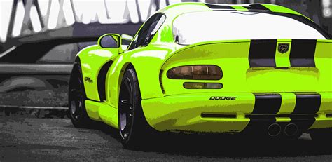 Green Dodge Viper GTS Digital Art by Thespeedart - Fine Art America