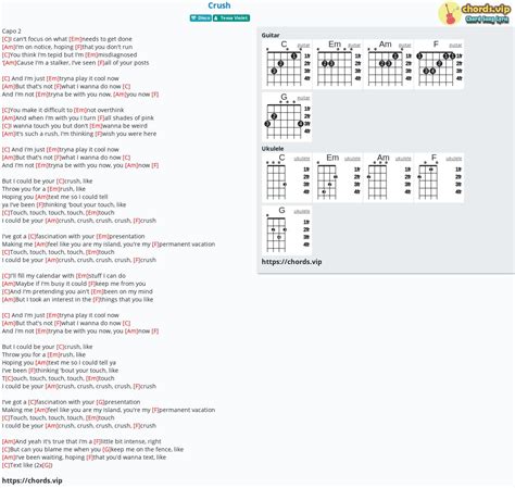 Chord: Crush - tab, song lyric, sheet, guitar, ukulele | chords.vip