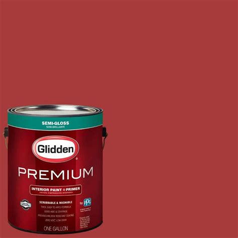 Glidden Premium 1 gal. #HDGR53D Crimson Red Semi-Gloss Interior Paint ...